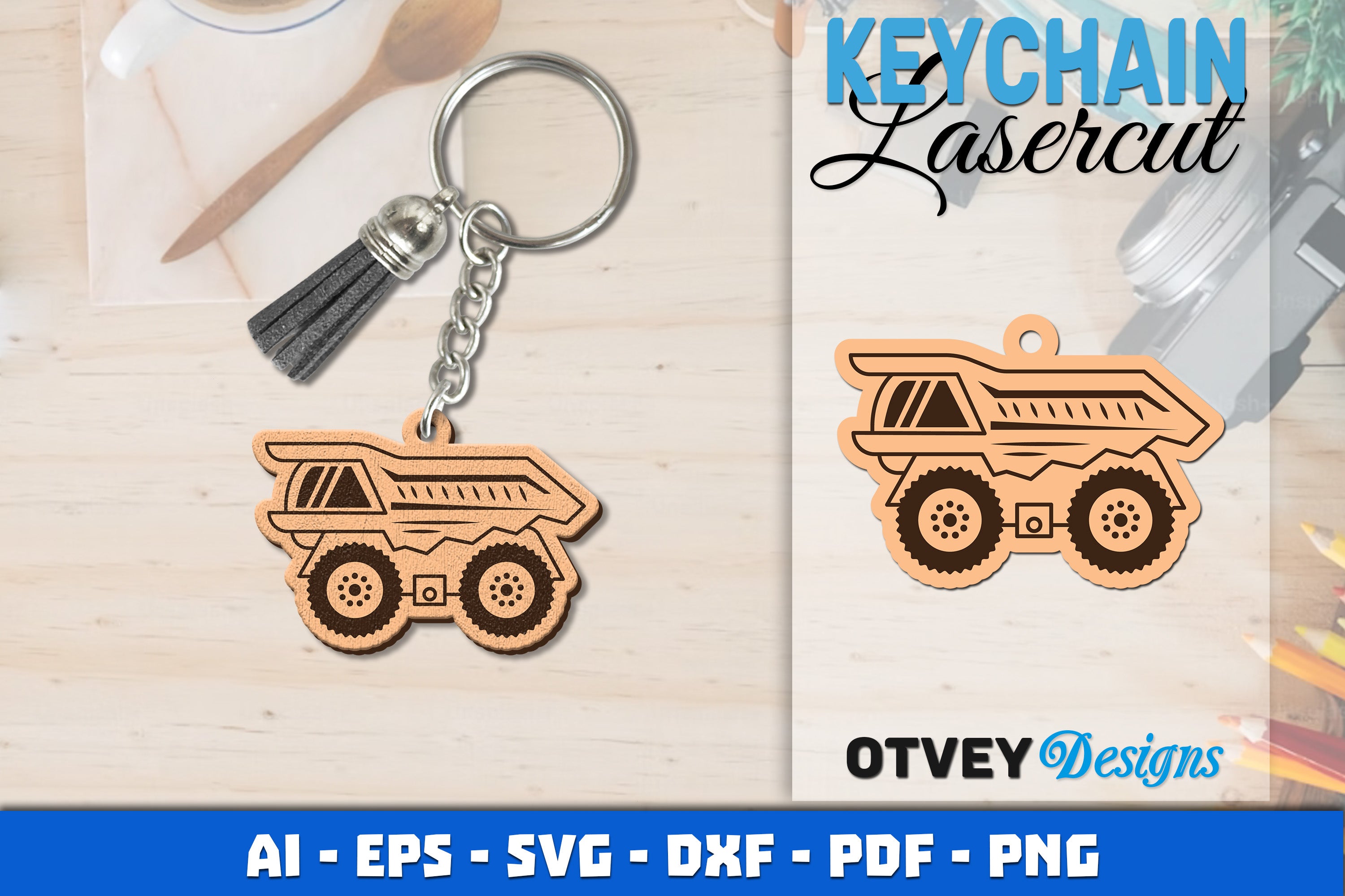 Keychain Tractor Lasercut SVG Bundle - CraftNest - Digital Crafting and Art