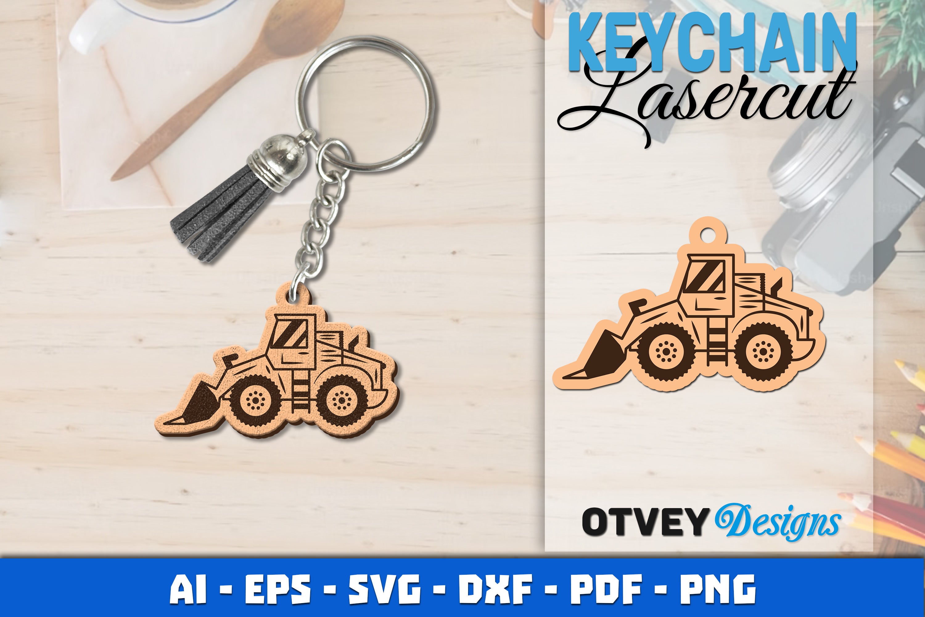 Keychain Tractor Lasercut SVG Bundle 3 - CraftNest - Digital Crafting and Art