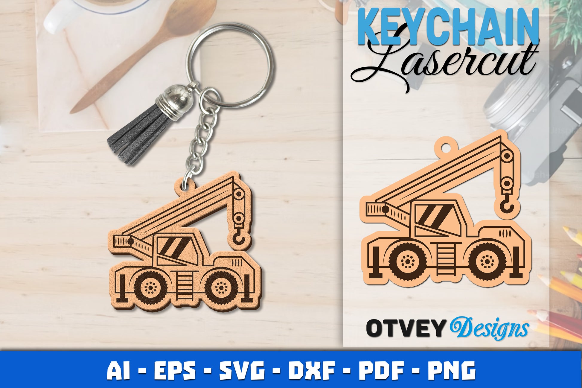 Keychain Tractor Lasercut SVG Bundle 4 - CraftNest - Digital Crafting and Art