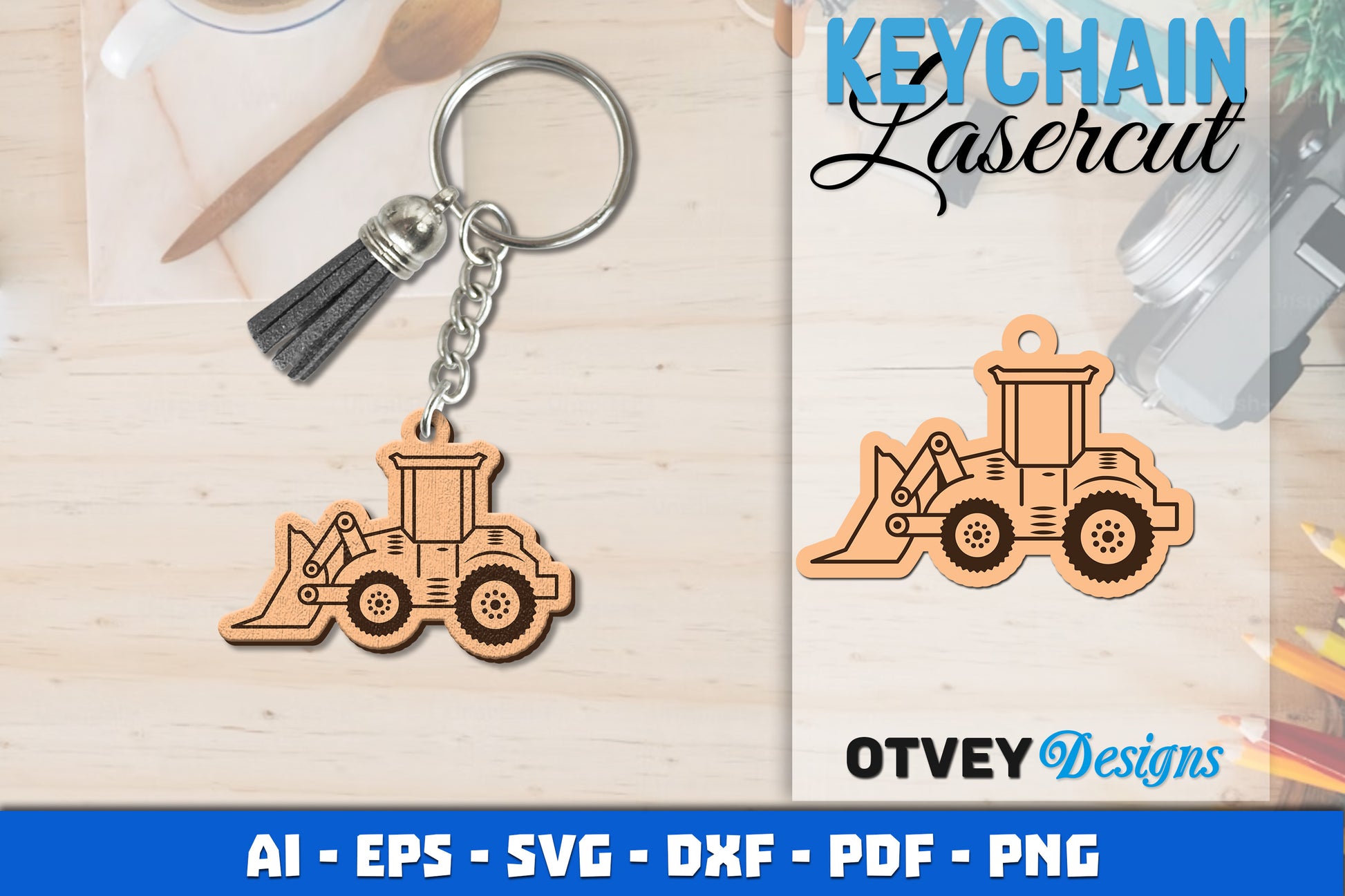 Keychain Tractor Lasercut SVG Bundle 5 - CraftNest - Digital Crafting and Art