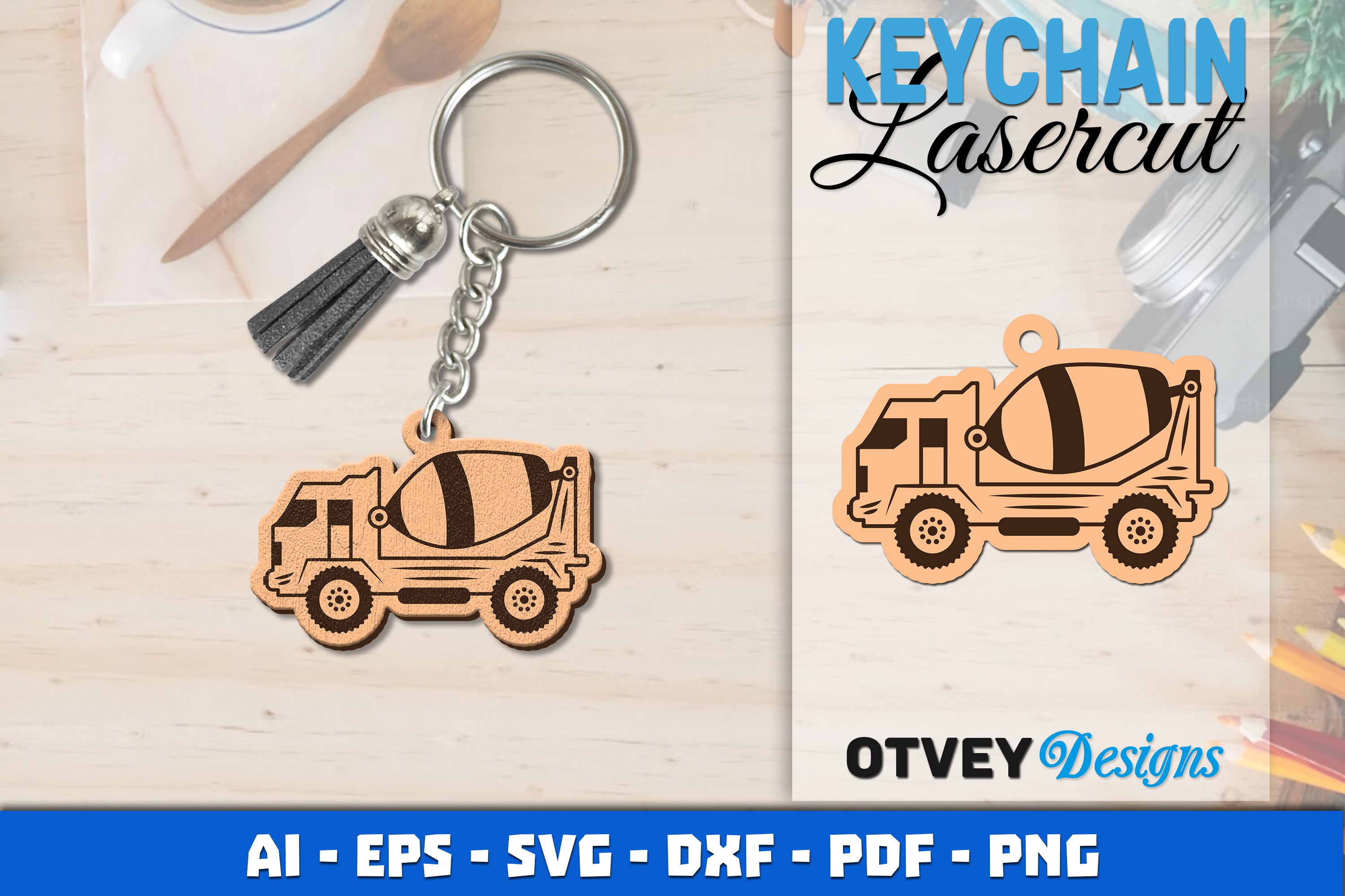 Keychain Tractor Lasercut SVG Bundle 10 - CraftNest - Digital Crafting and Art