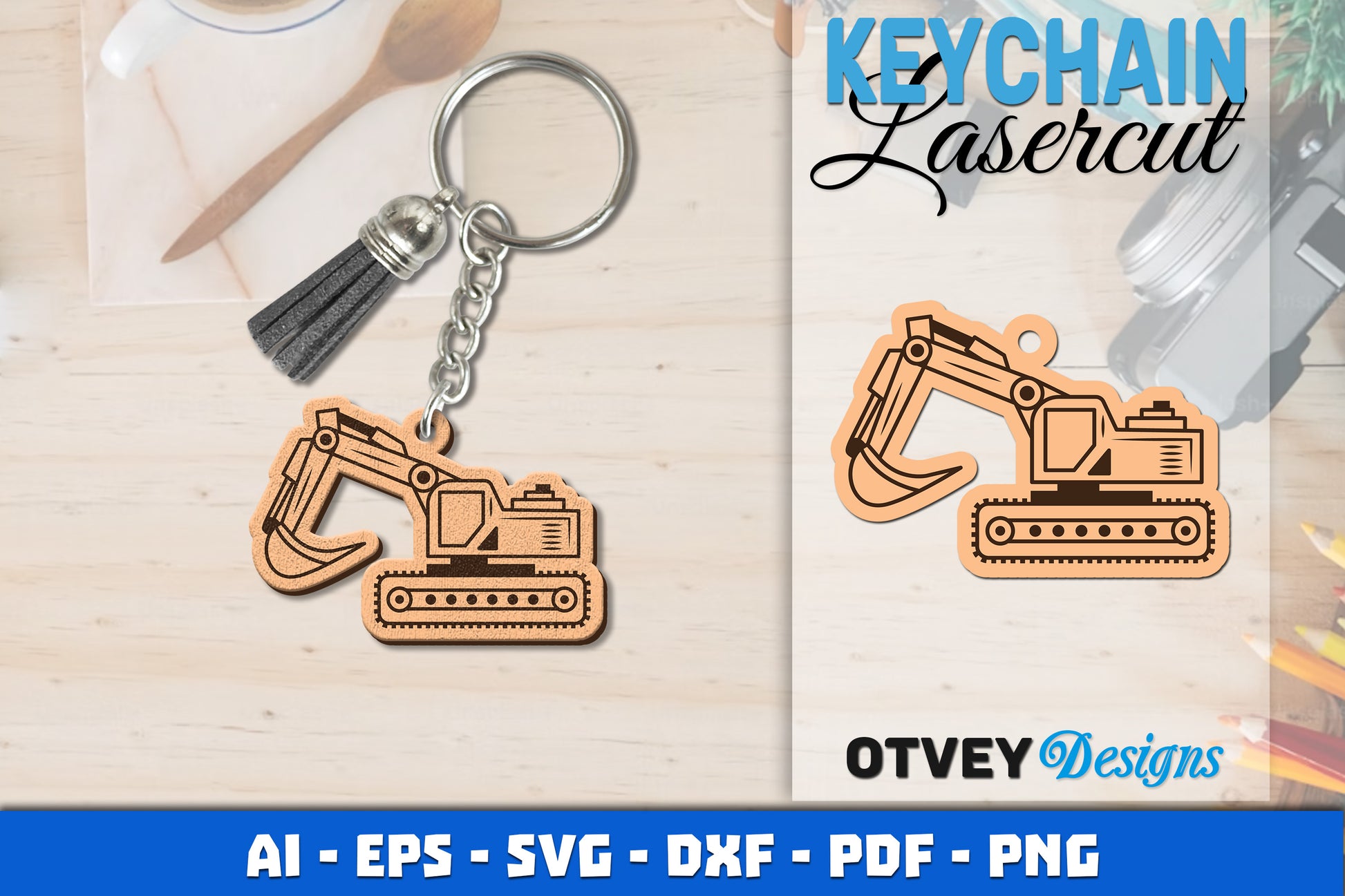 Keychain Tractor Lasercut SVG Bundle 12 - CraftNest - Digital Crafting and Art