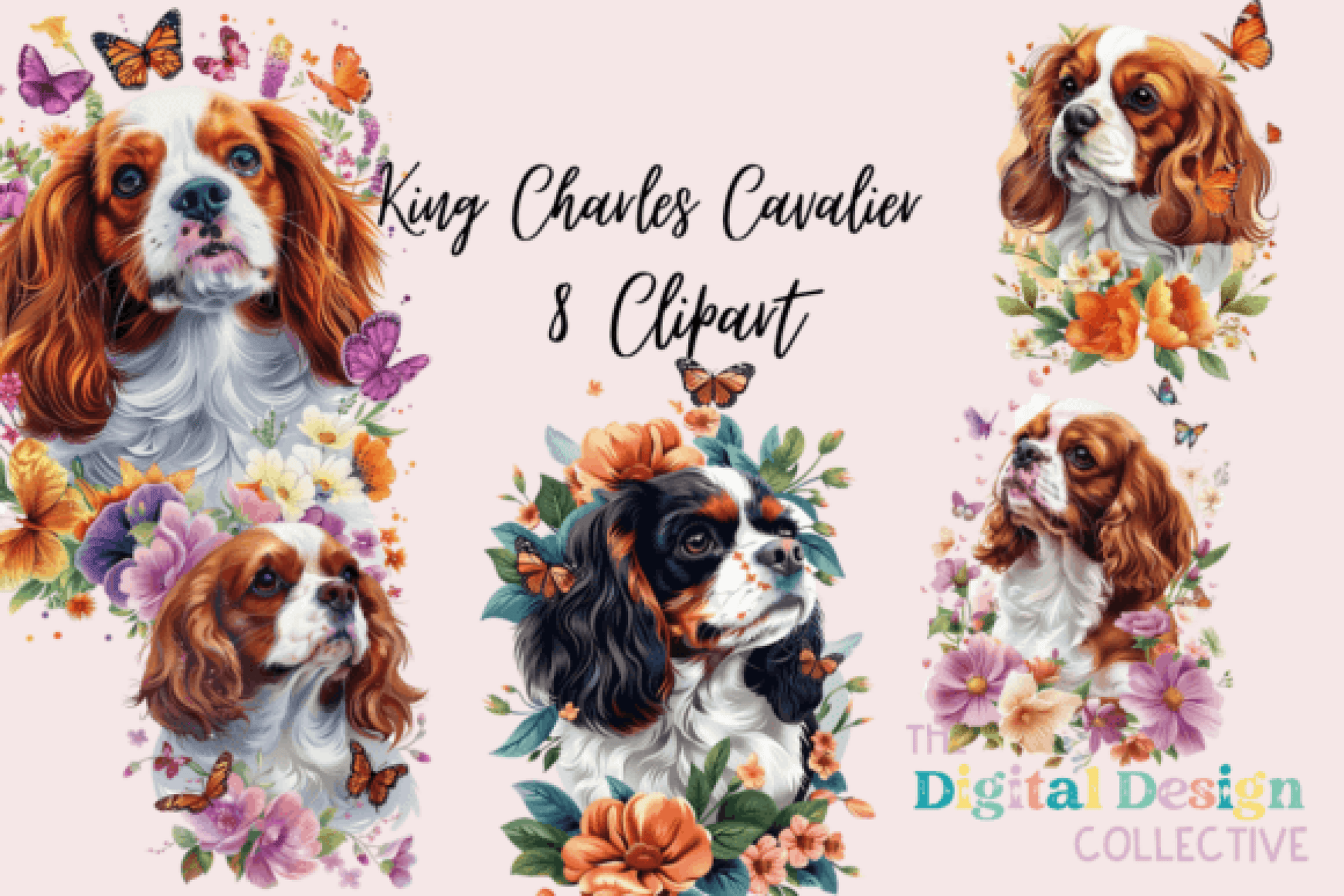 King Charles Cavalier Dog Clipart Bundle - CraftNest - Digital Crafting and Art