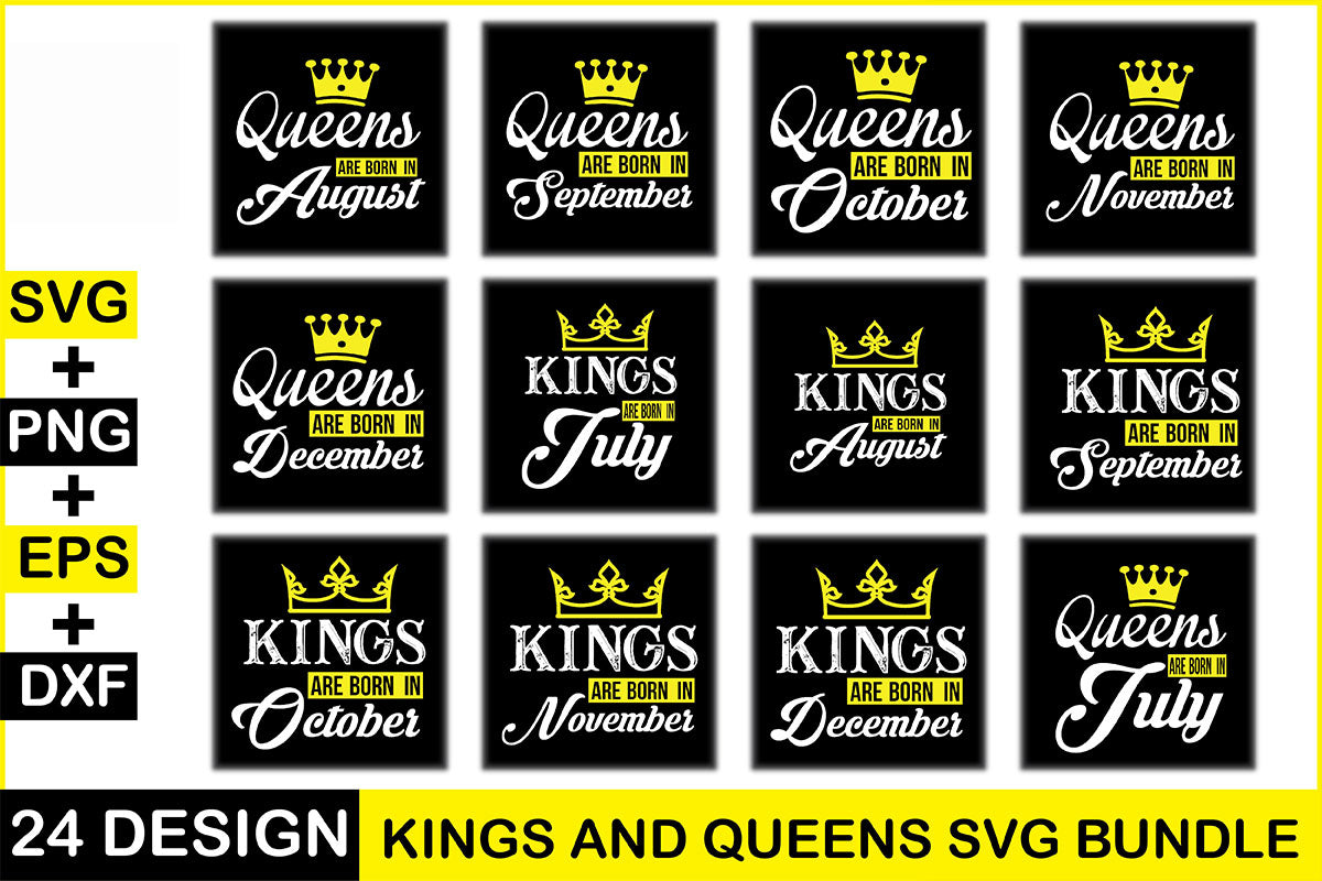 Queens And Kings SVG Bundle - CraftNest - Digital Crafting and Art