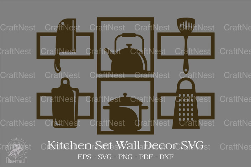 Kitchen Set Wall Decor Clipart Bundle - CraftNest - Digital Crafting and Art