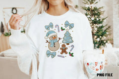 Knitted Blue Snowman Gingerbread Clipart Bundle - CraftNest - Digital Crafting and Art