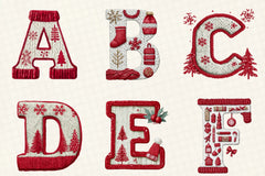 Knitted Christmas Alphabet Clipart Bundle - CraftNest - Digital Crafting and Art
