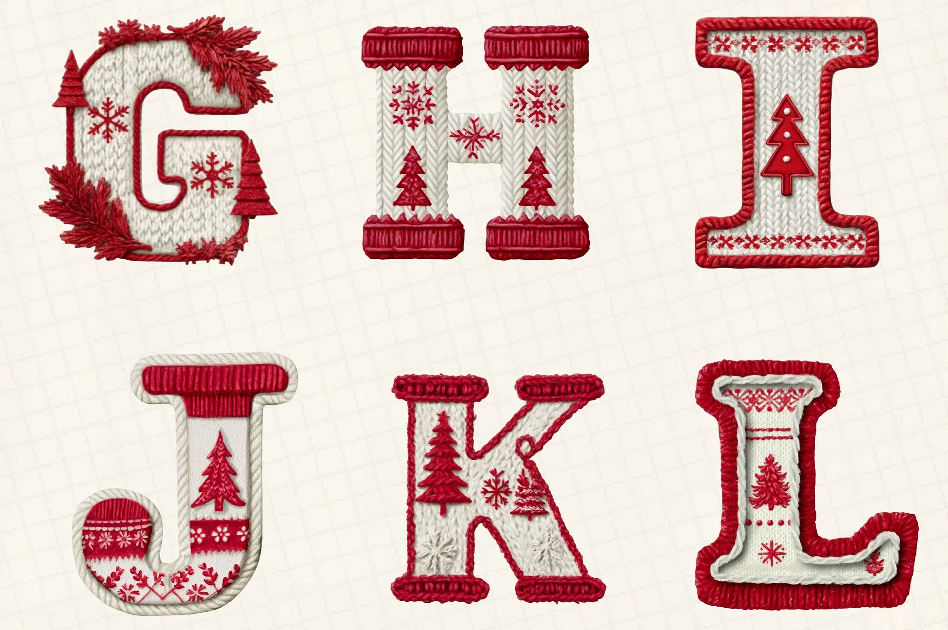 Knitted Christmas Alphabet Clipart Bundle - CraftNest - Digital Crafting and Art