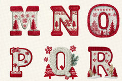 Knitted Christmas Alphabet Clipart Bundle - CraftNest - Digital Crafting and Art