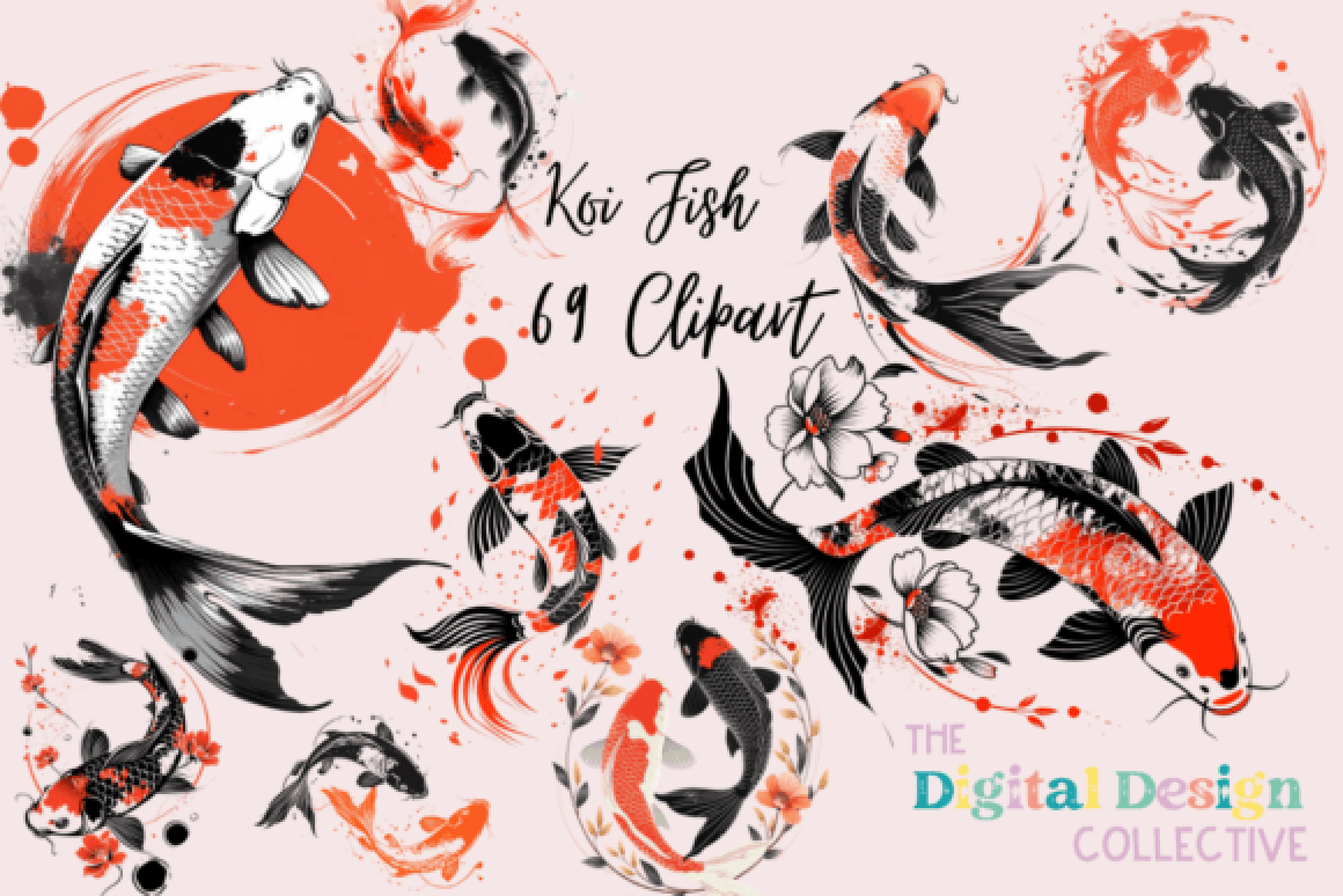 Stunning Koi Fish Clipart Bundle