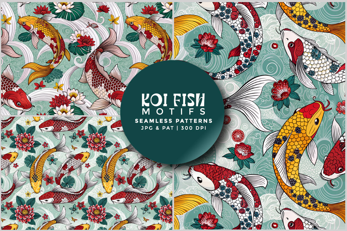 Koi Fish Motifs - Asian