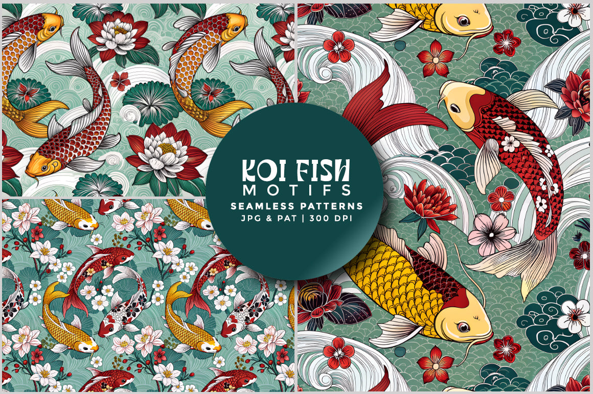 Koi Fish Motifs - Asian