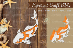 Koi Fish Paper Cut Clipart Bundle - CraftNest - Digital Crafting and Art