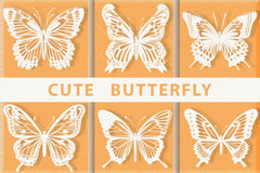 Kraft Cute Butterfly Collection Clipart Bundle - CraftNest - Digital Crafting and Art