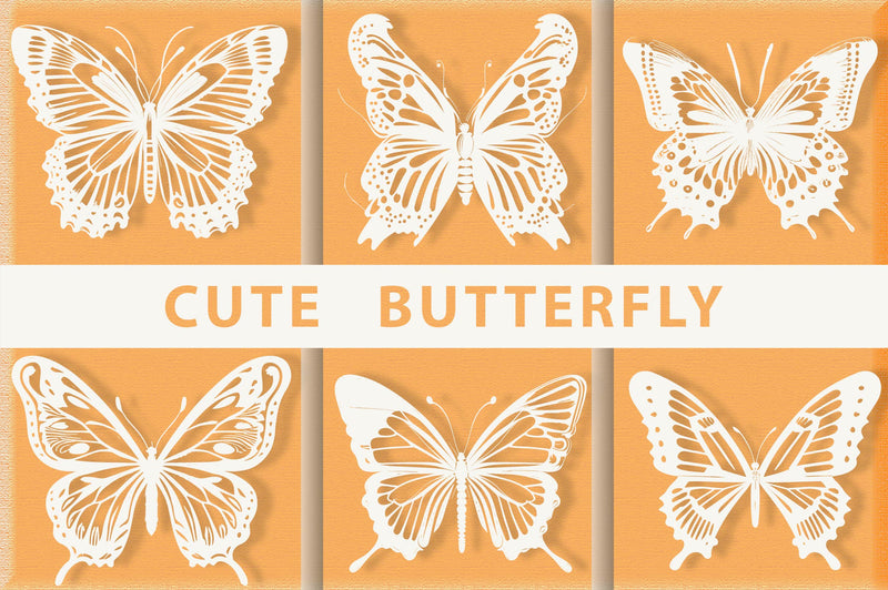 Kraft Cute Butterfly Collection Clipart Bundle - CraftNest - Digital Crafting and Art