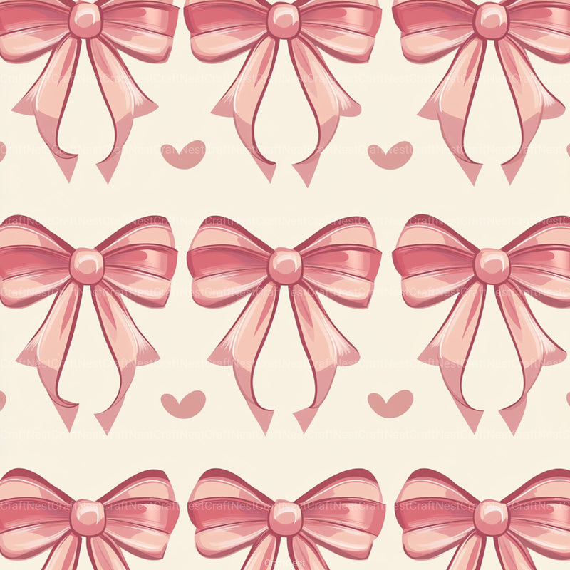 Coquette Bow Pattern Seamless Digital Paper - CraftNest - Digital Crafting and Art