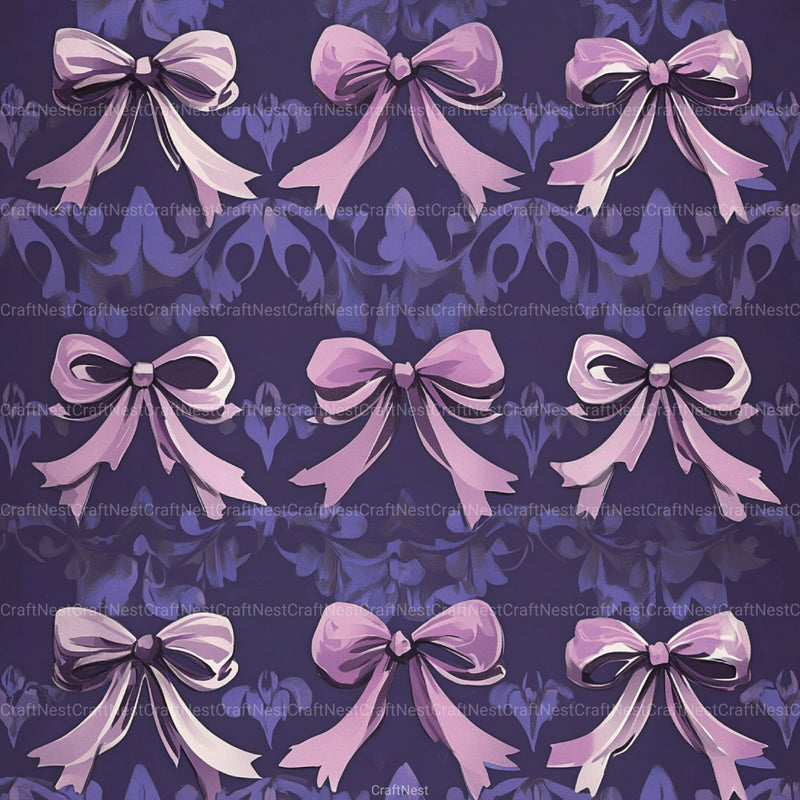 Coquette Bow Pattern Seamless Digital Paper - CraftNest - Digital Crafting and Art