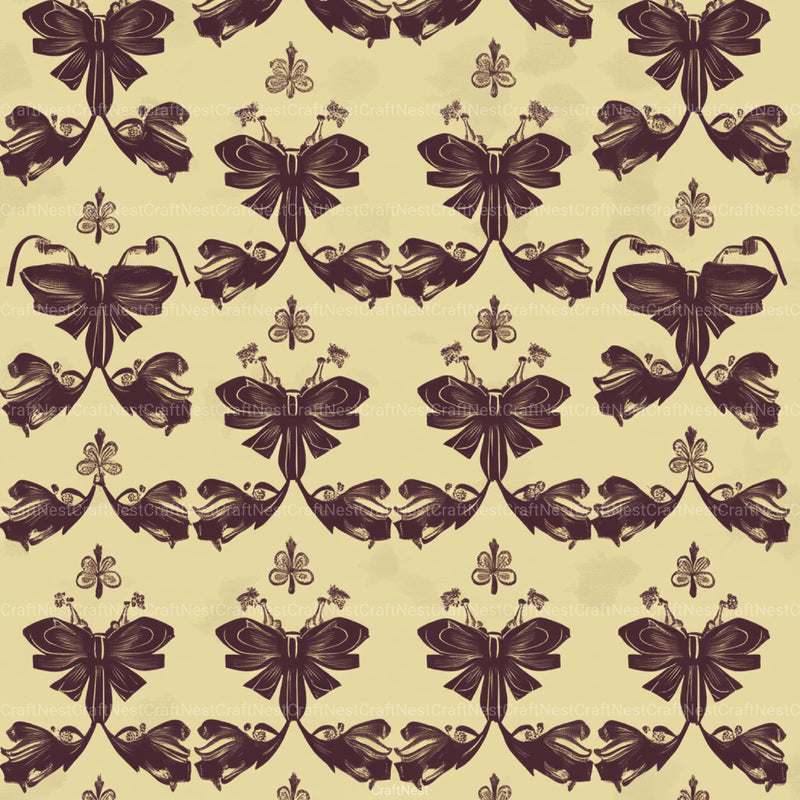 Coquette Bow Pattern Seamless Digital Paper - CraftNest - Digital Crafting and Art