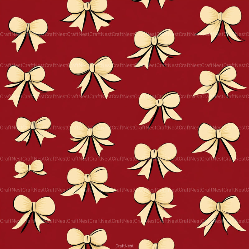 Coquette Bow Pattern Seamless Digital Paper - CraftNest - Digital Crafting and Art