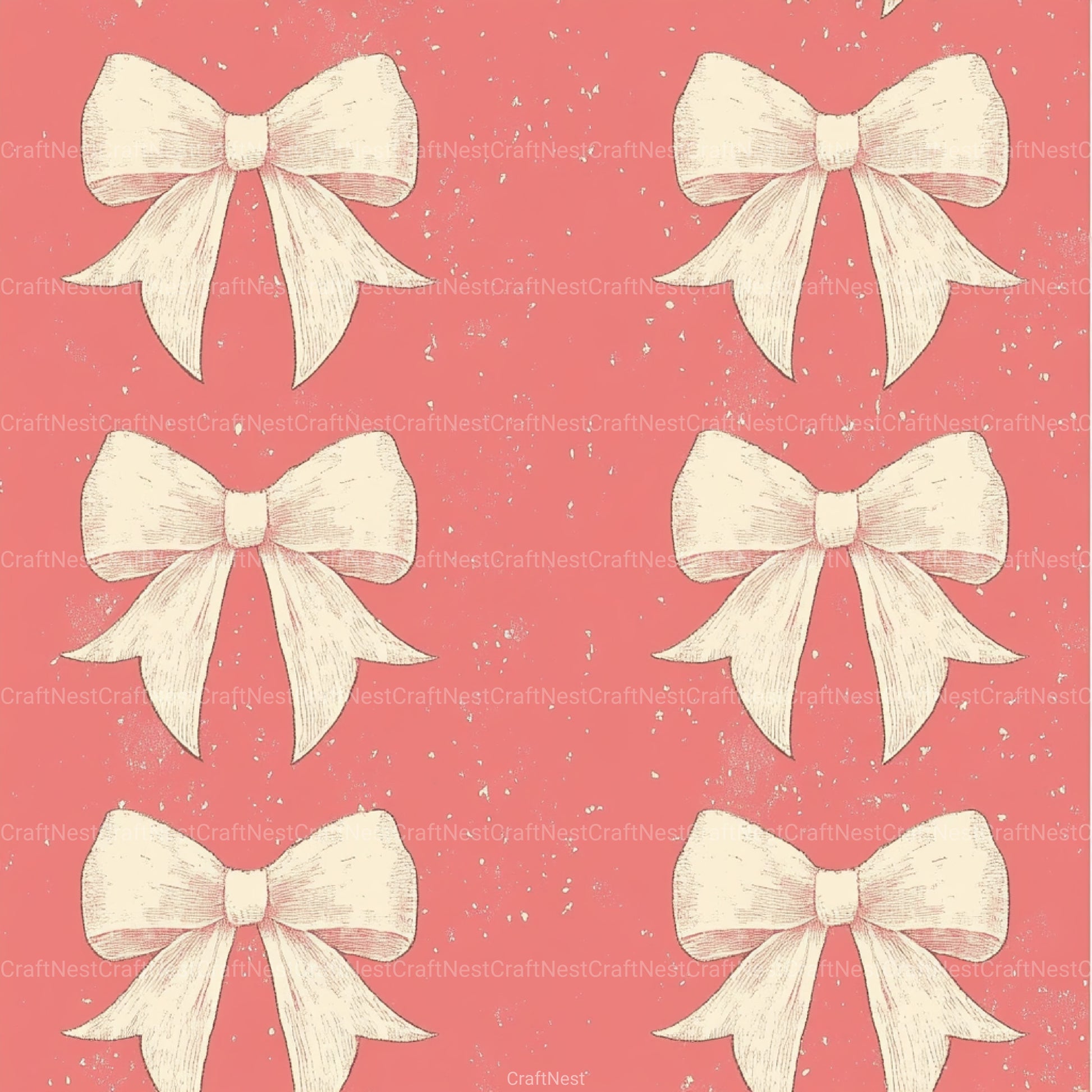 Coquette Bow Pattern Seamless Digital Paper - CraftNest - Digital Crafting and Art