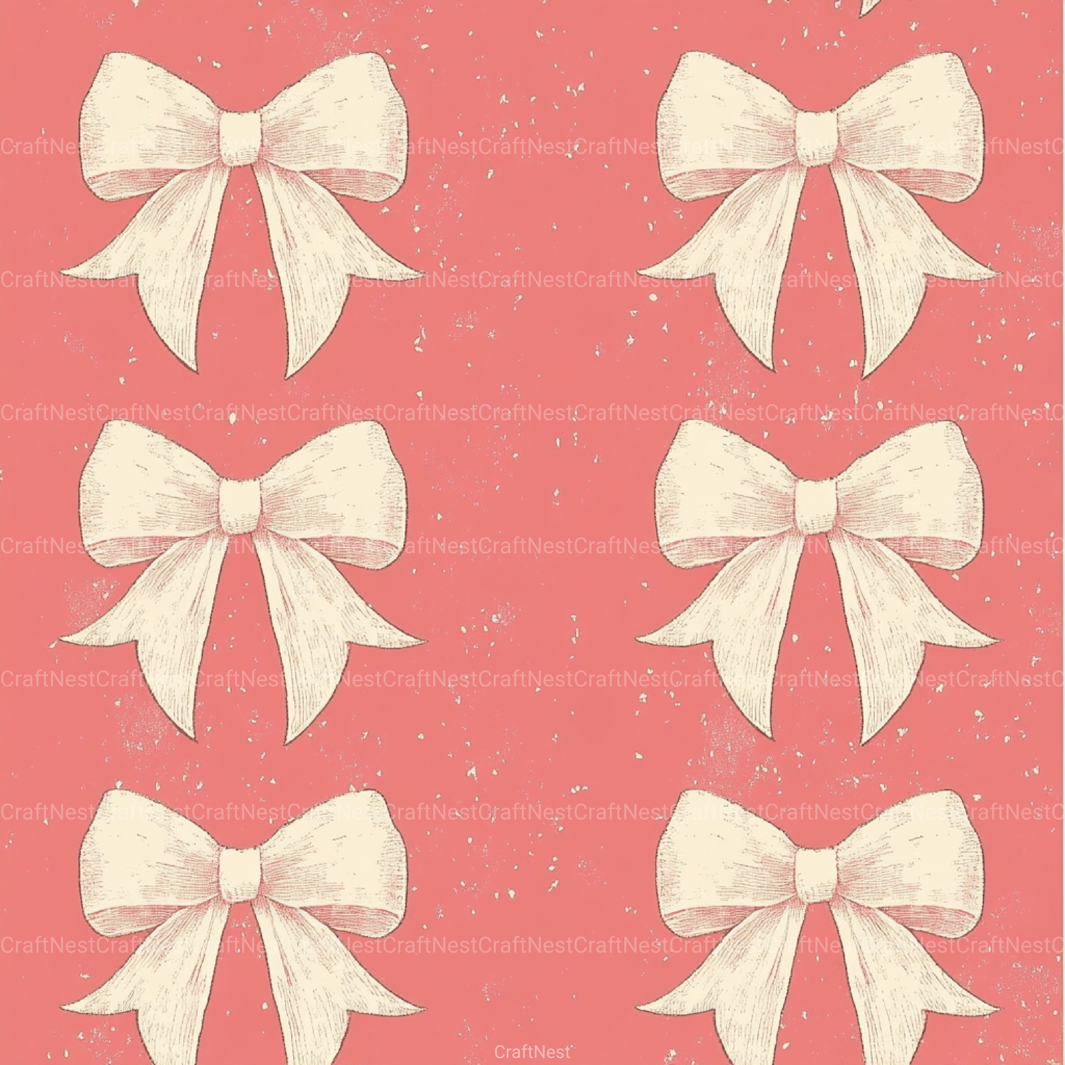 Coquette Bow Pattern Seamless Digital Paper - CraftNest - Digital Crafting and Art