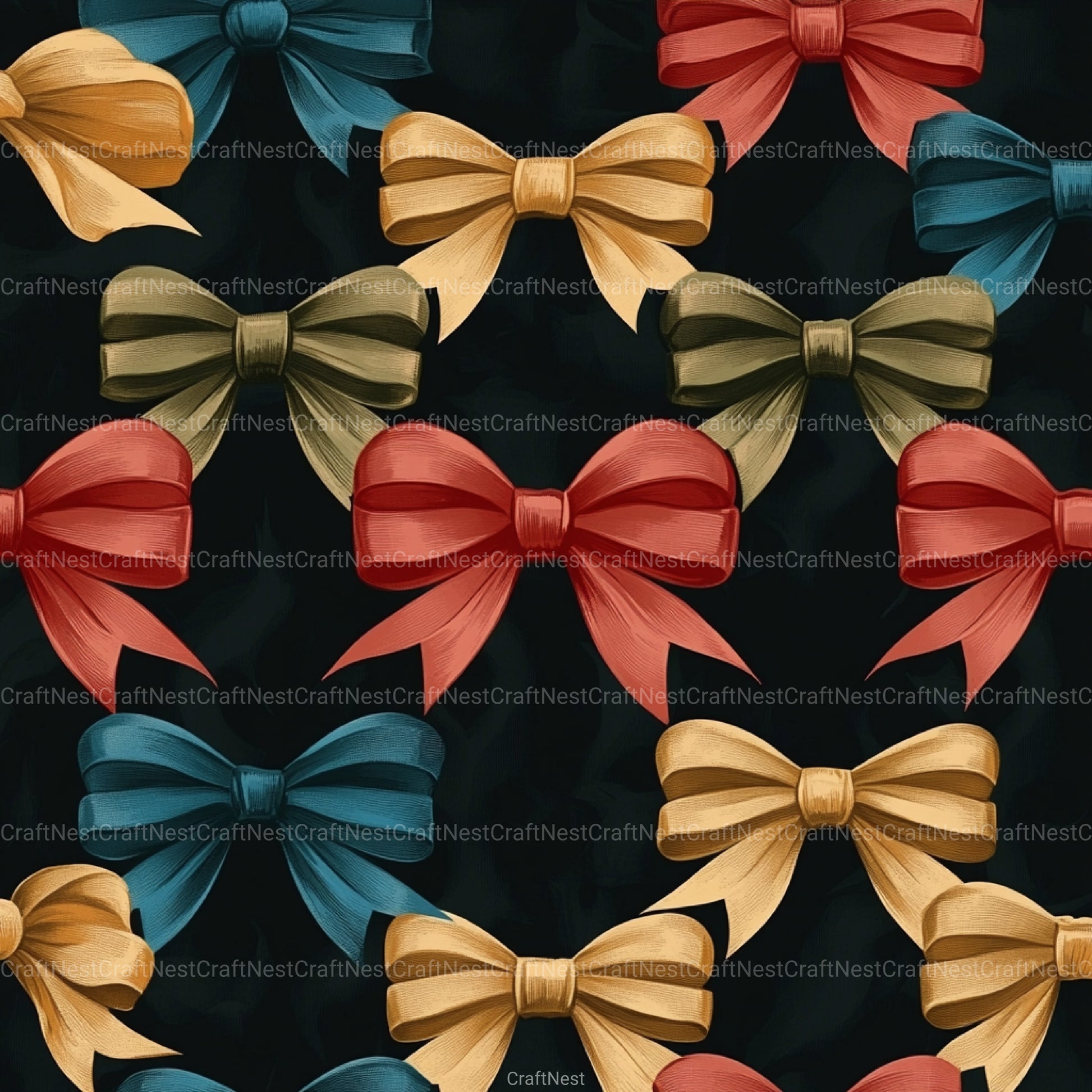 Coquette Bow Pattern Seamless Digital Paper - CraftNest - Digital Crafting and Art
