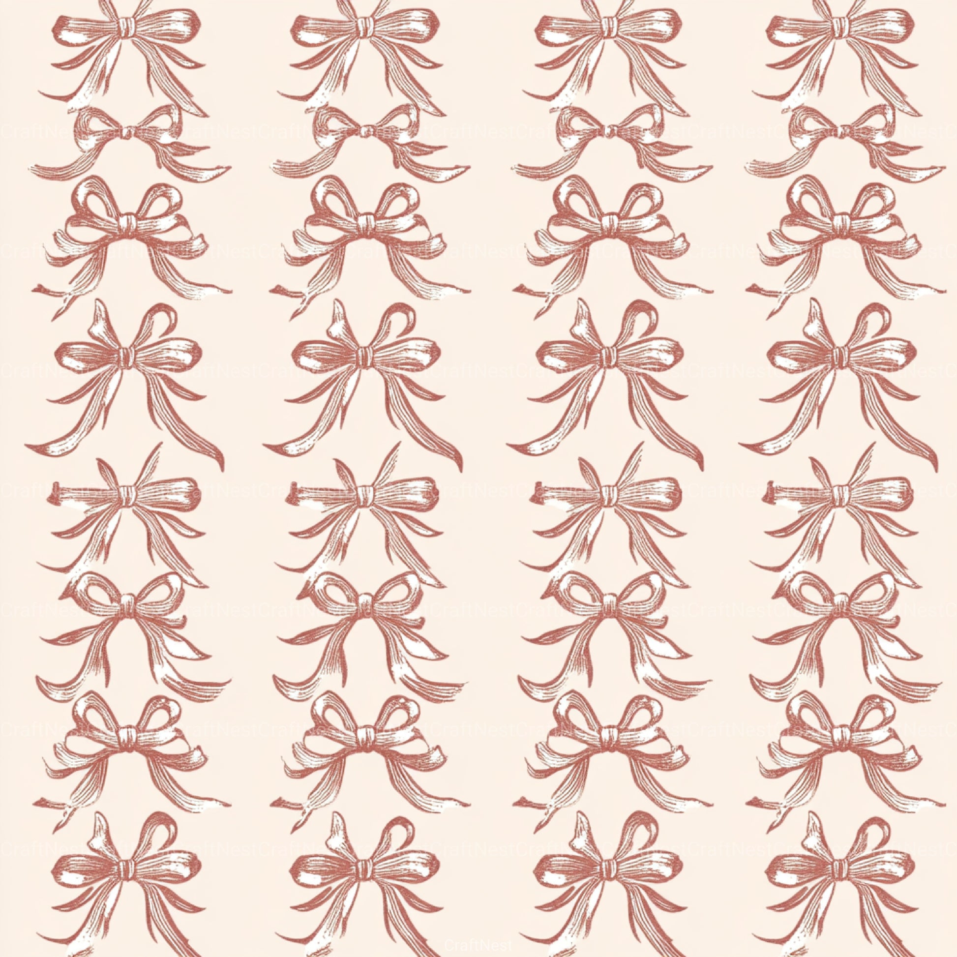 Coquette Bow Pattern Seamless Digital Paper - CraftNest - Digital Crafting and Art