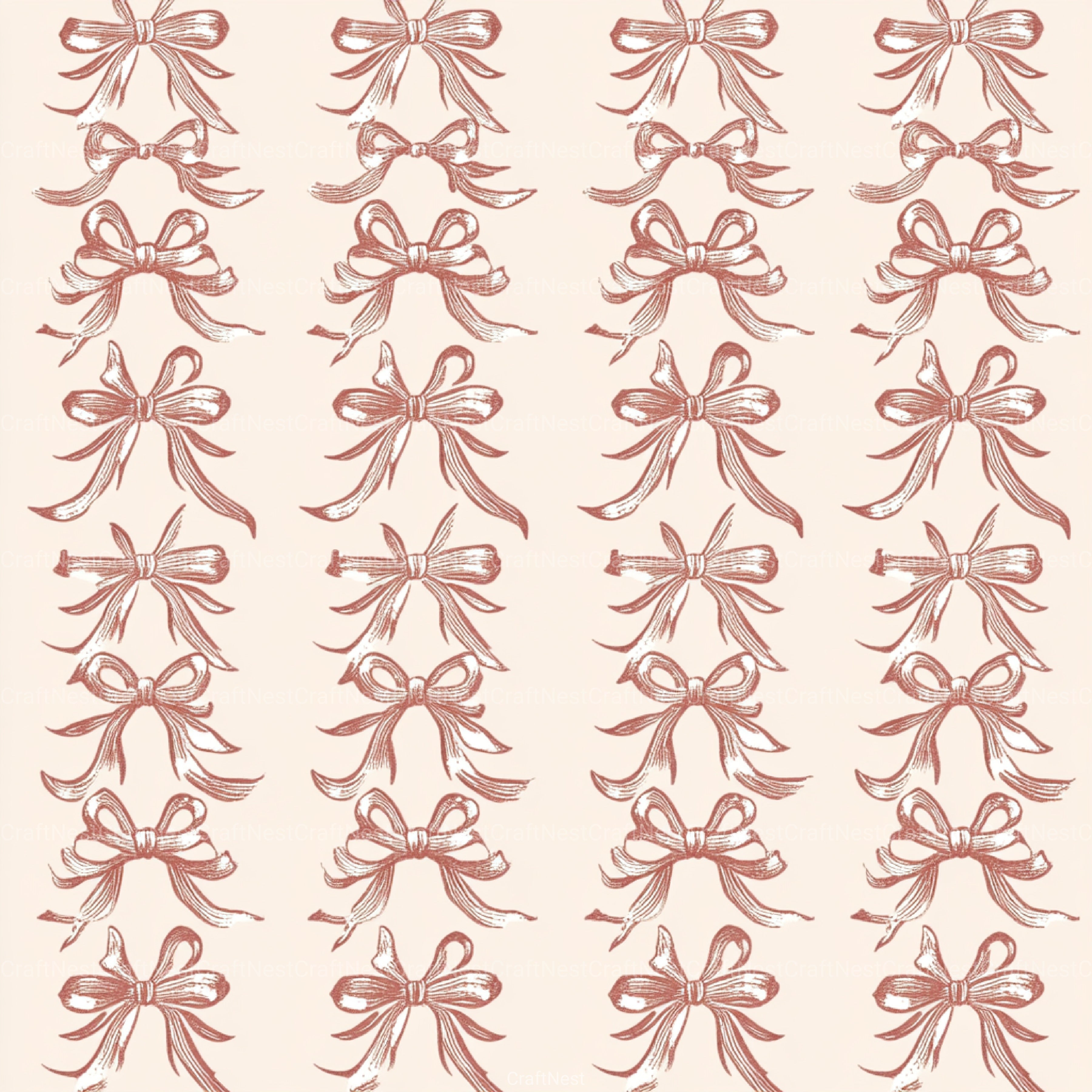 Coquette Bow Pattern Seamless Digital Paper - CraftNest - Digital Crafting and Art