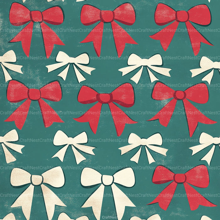 Coquette Bow Pattern Seamless Digital Paper