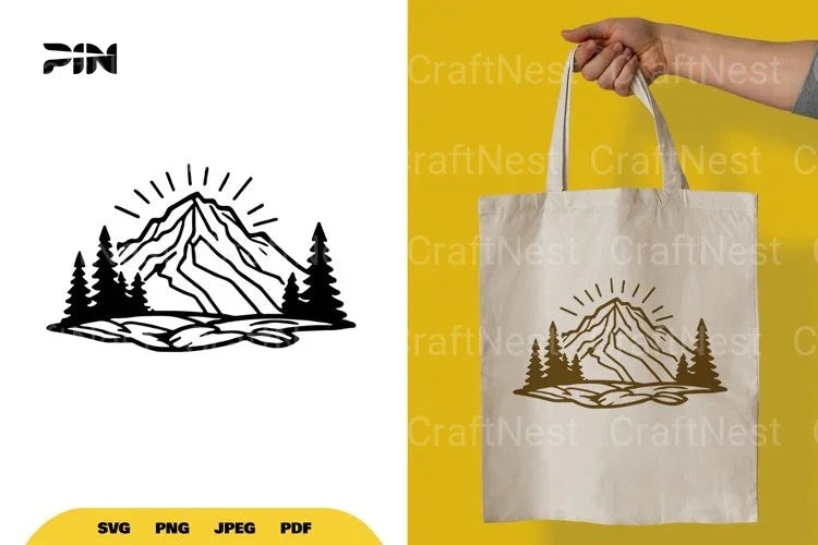 Mountain Silhouette Landscape SVG Bundle - CraftNest - Digital Crafting and Art