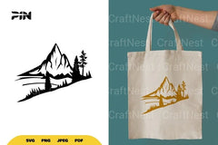 Landscape Mountain Silhouette Clipart Bundle - CraftNest - Digital Crafting and Art