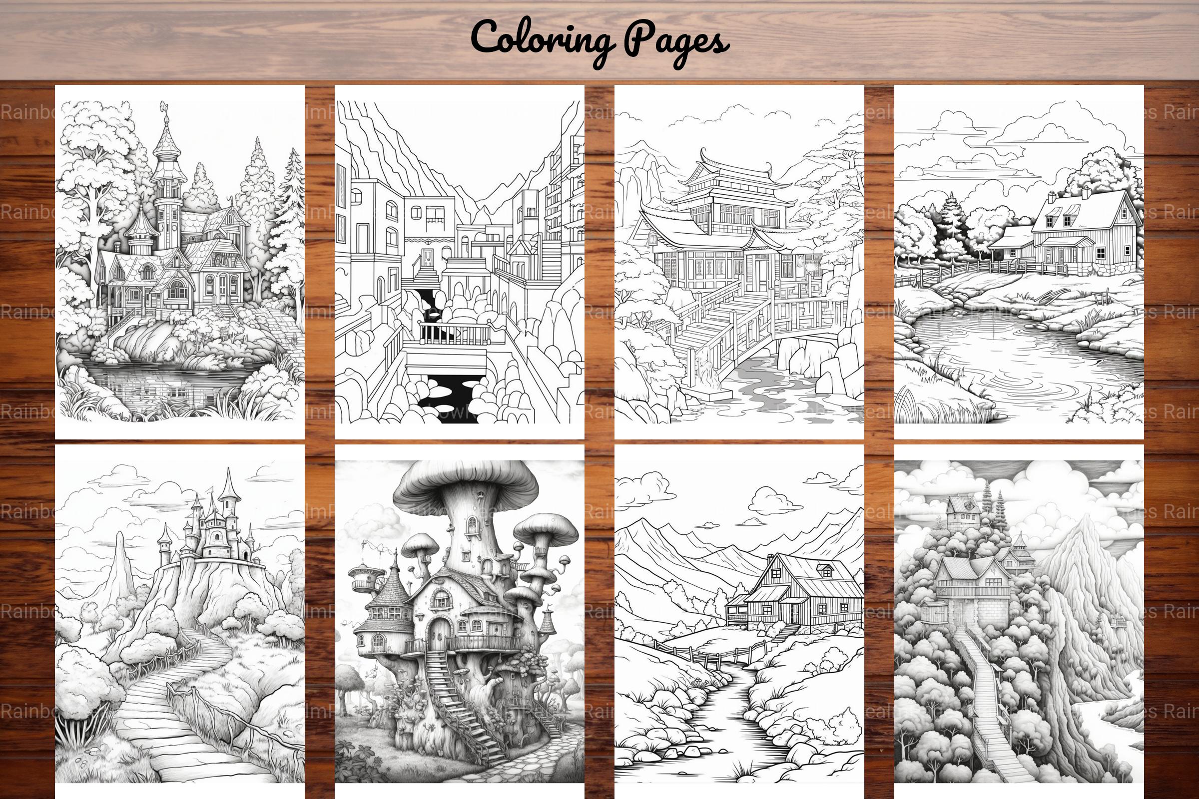 Boho Landscape Coloring Book - CraftNest - Digital Crafting and Art