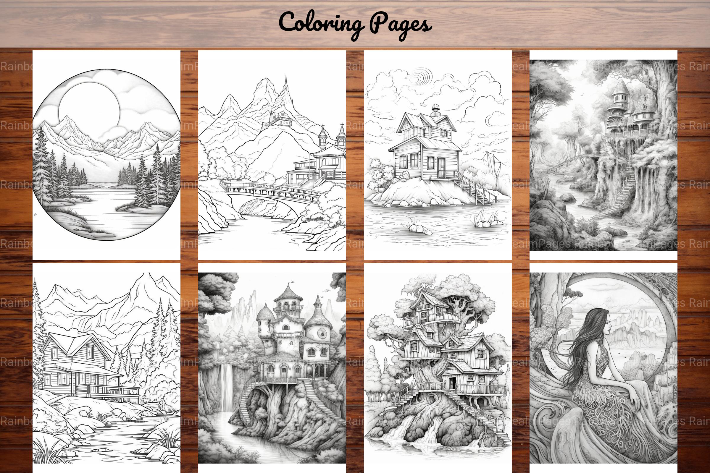 Boho Landscape Coloring Book - CraftNest - Digital Crafting and Art