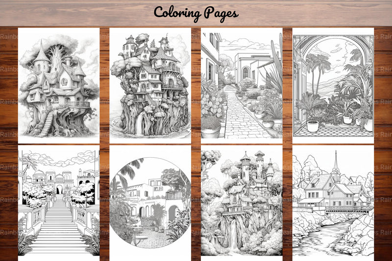 Boho Landscape Coloring Book - CraftNest - Digital Crafting and Art