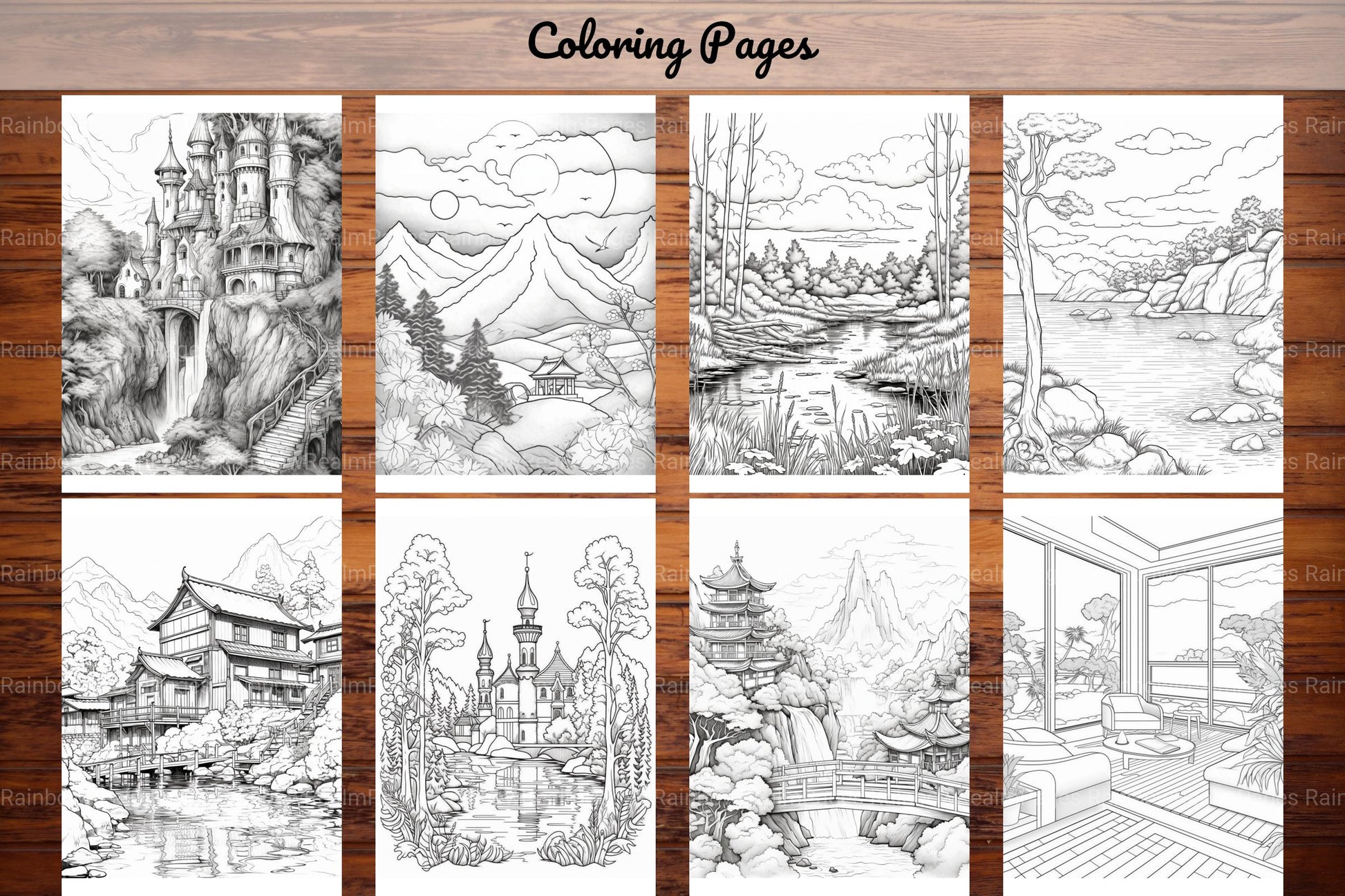 Boho Landscape Coloring Book - CraftNest - Digital Crafting and Art