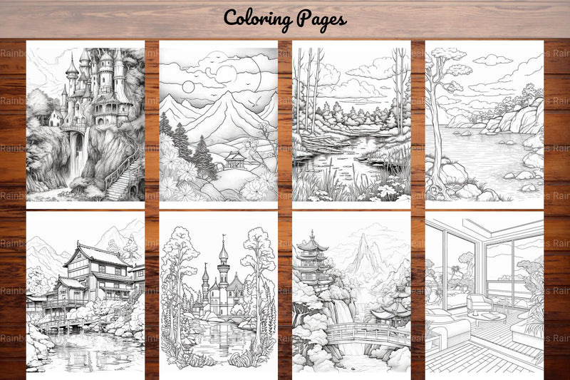 Boho Landscape Coloring Book - CraftNest - Digital Crafting and Art