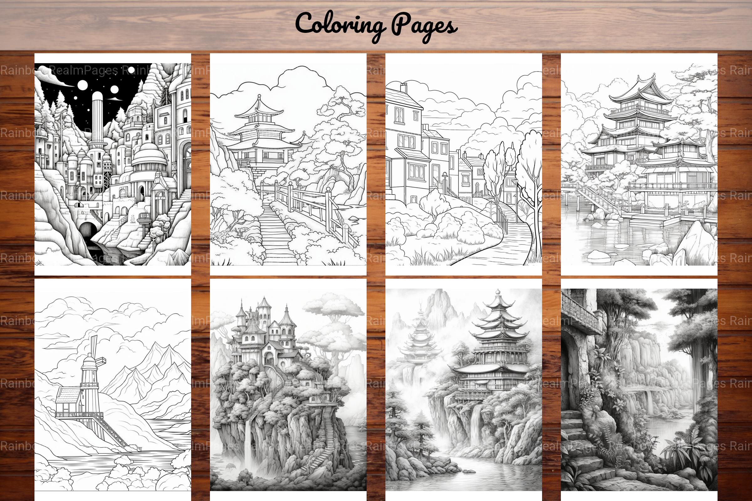 Boho Landscape Coloring Book - CraftNest - Digital Crafting and Art