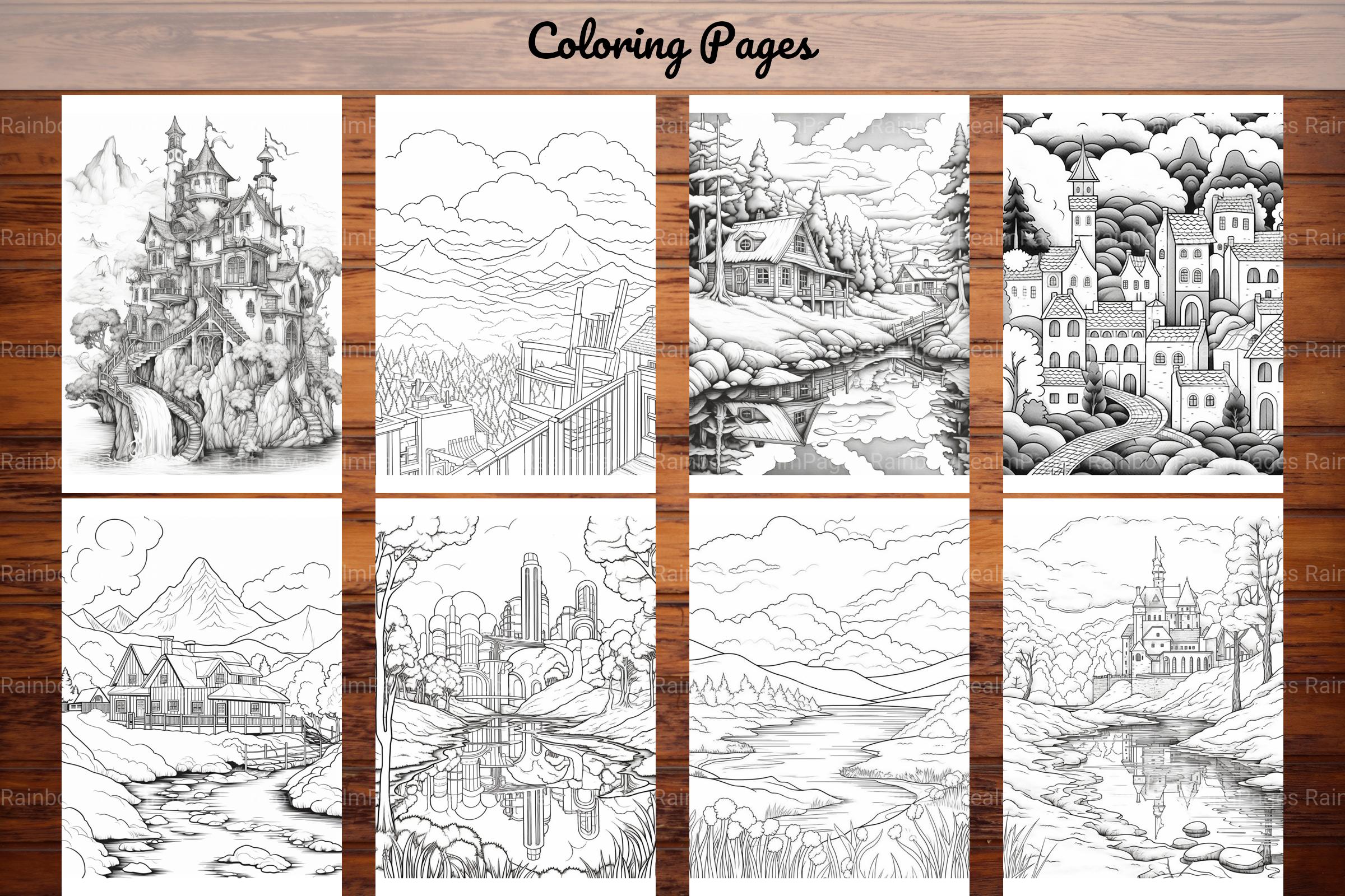 Boho Landscape Coloring Book - CraftNest - Digital Crafting and Art