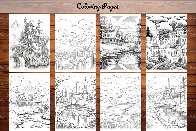 Boho Landscape Coloring Book - CraftNest - Digital Crafting and Art