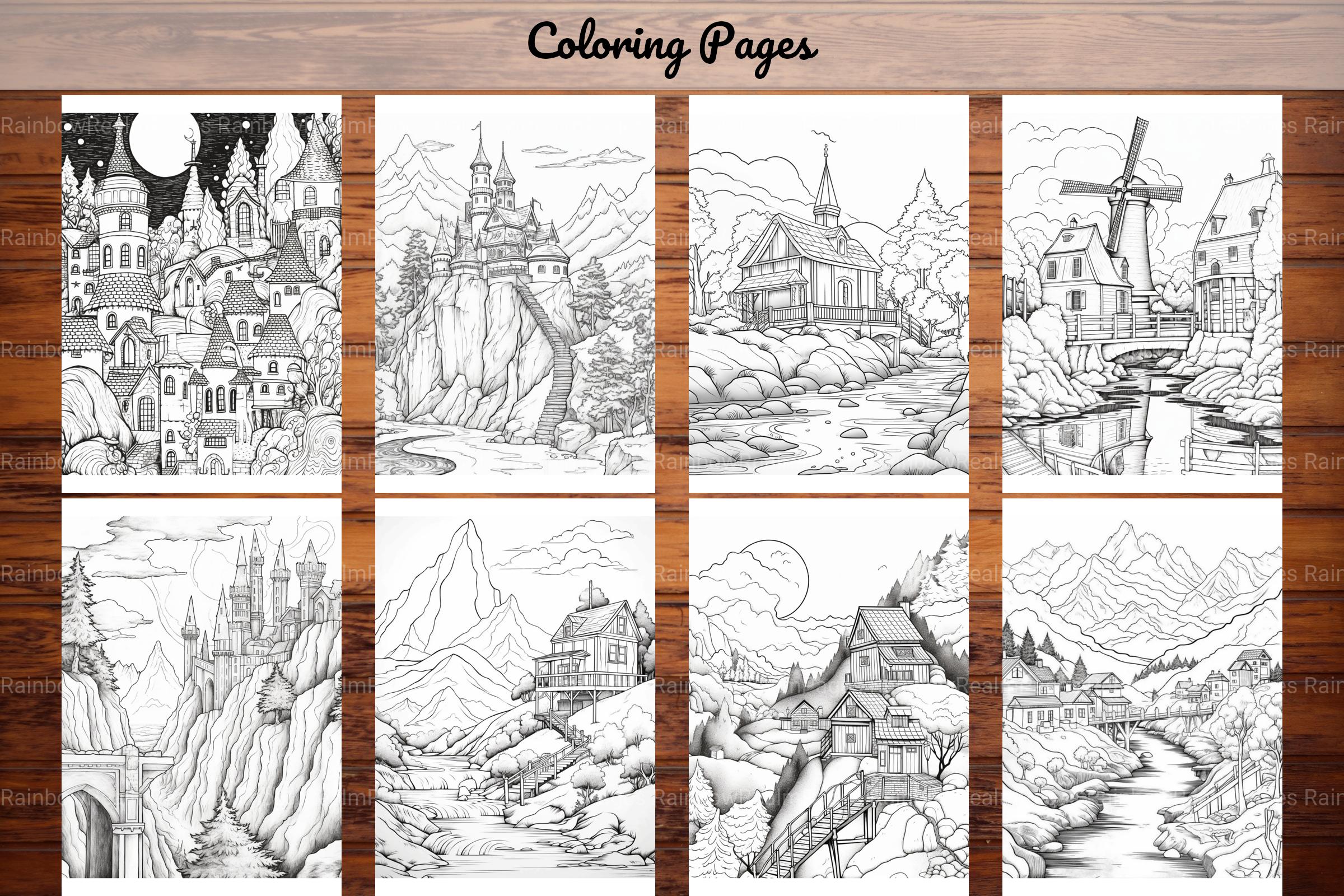 Boho Landscape Coloring Book - CraftNest - Digital Crafting and Art