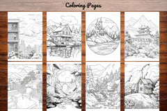 Boho Landscape Coloring Book - CraftNest - Digital Crafting and Art