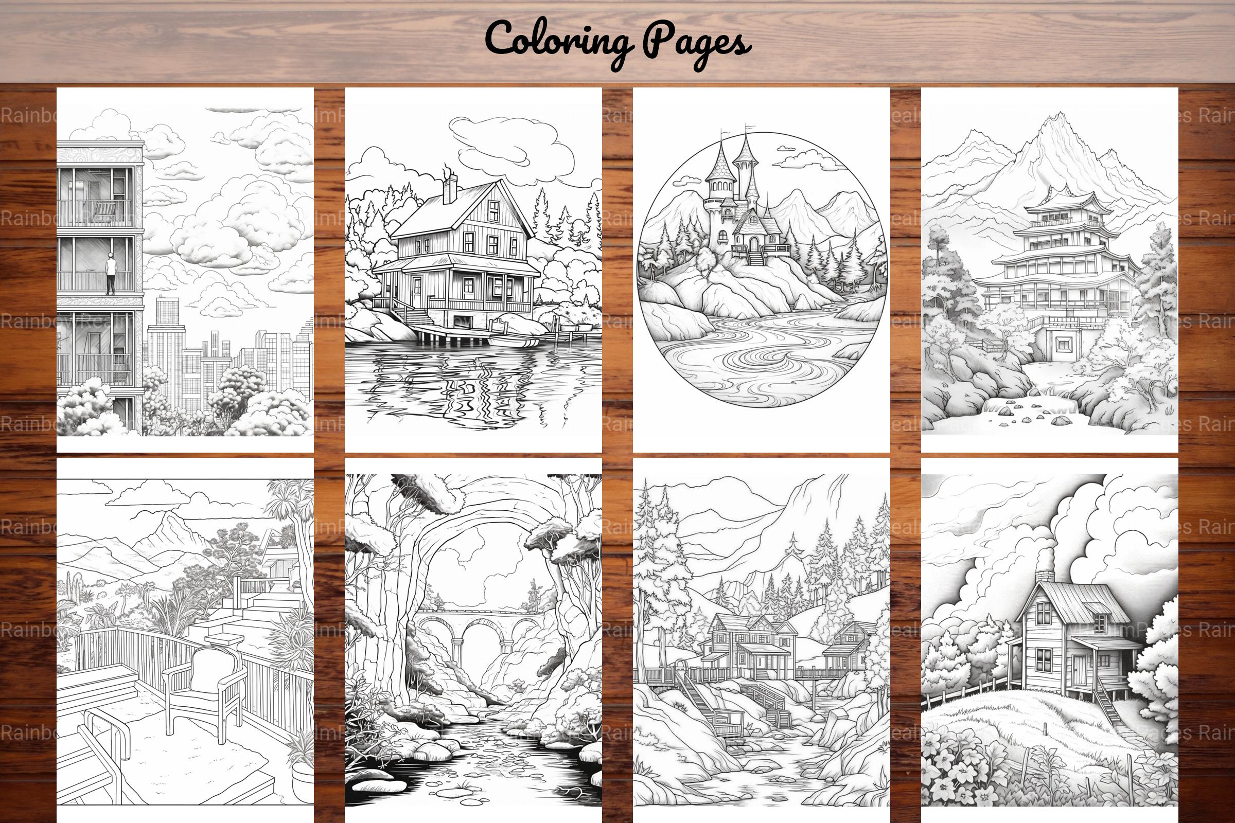 Boho Landscape Coloring Book - CraftNest - Digital Crafting and Art