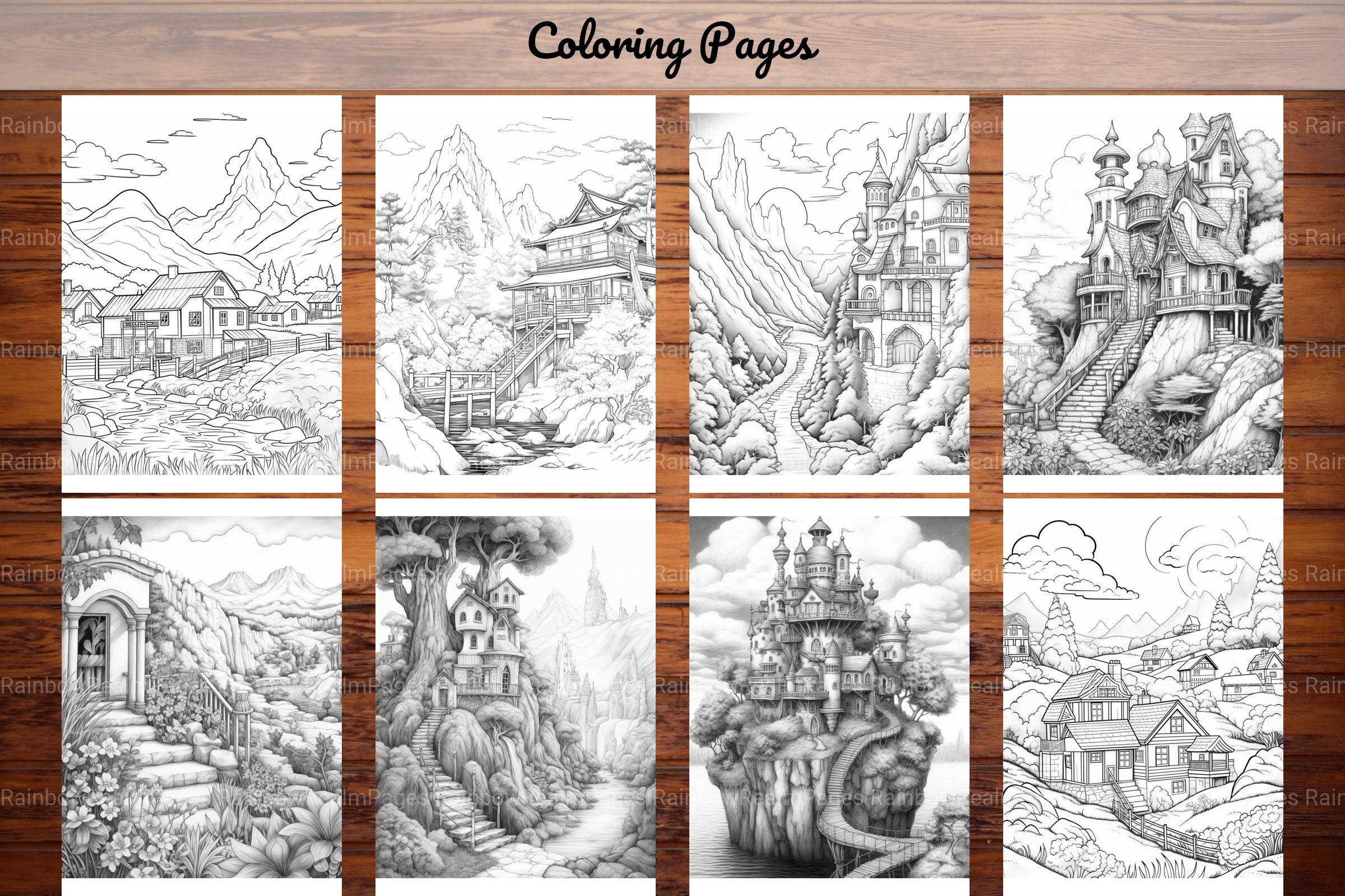 Boho Landscape Coloring Book - CraftNest - Digital Crafting and Art