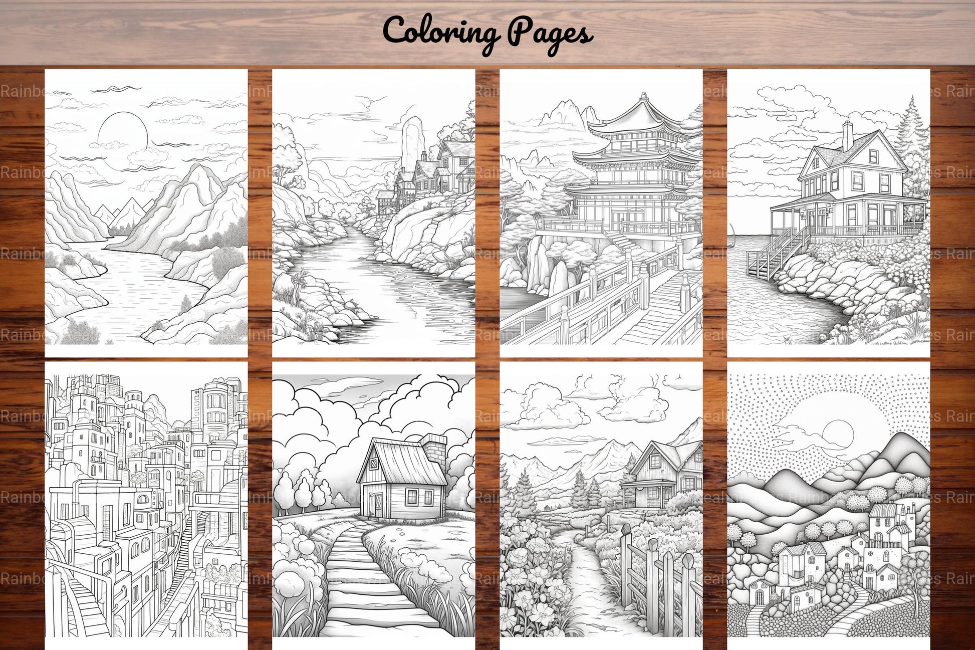 Boho Landscape Coloring Book - CraftNest - Digital Crafting and Art
