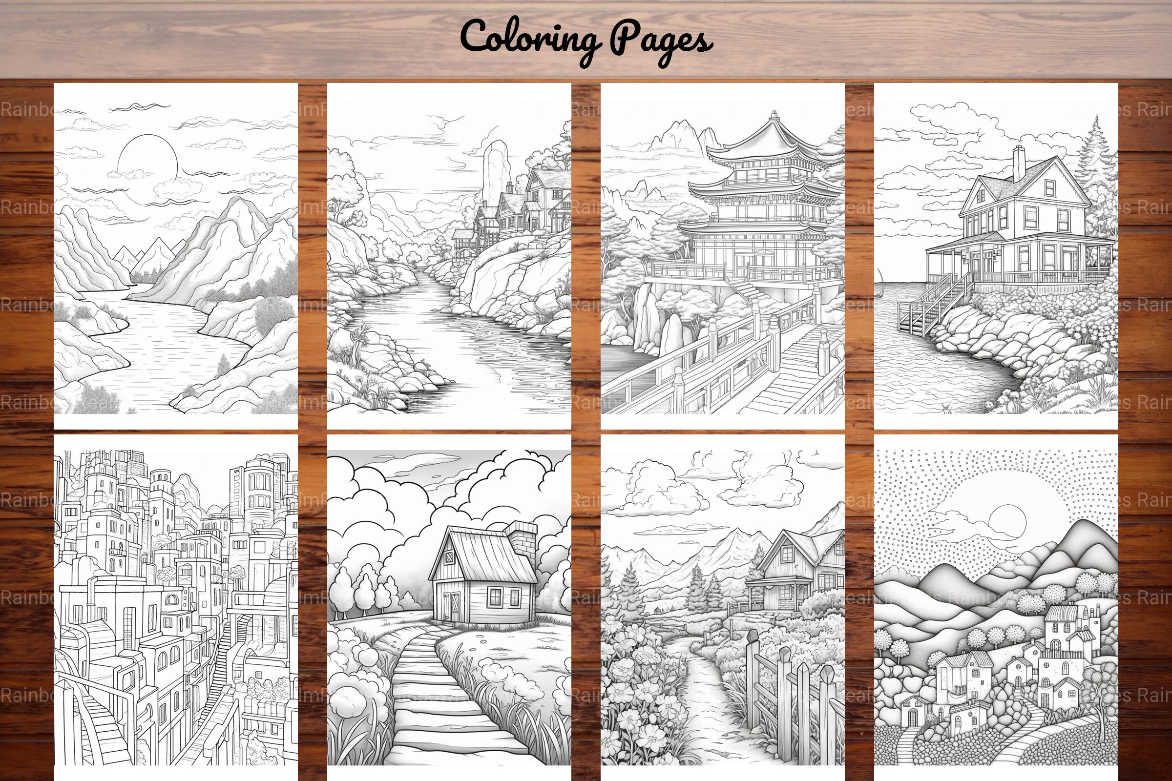 Boho Landscape Coloring Book - CraftNest - Digital Crafting and Art