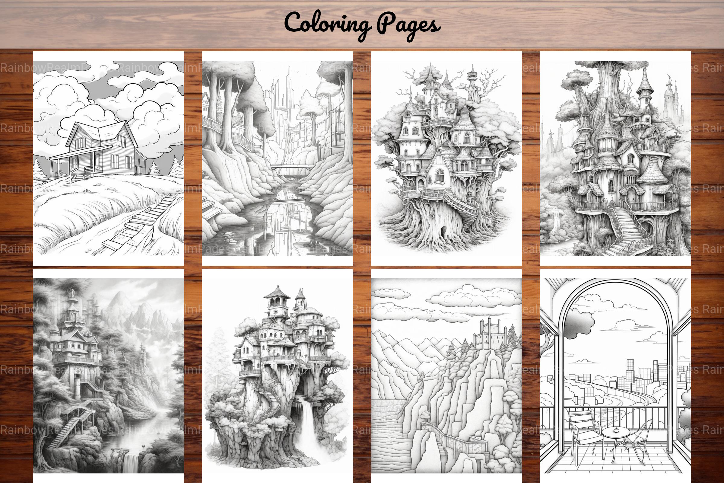 Boho Landscape Coloring Book - CraftNest - Digital Crafting and Art
