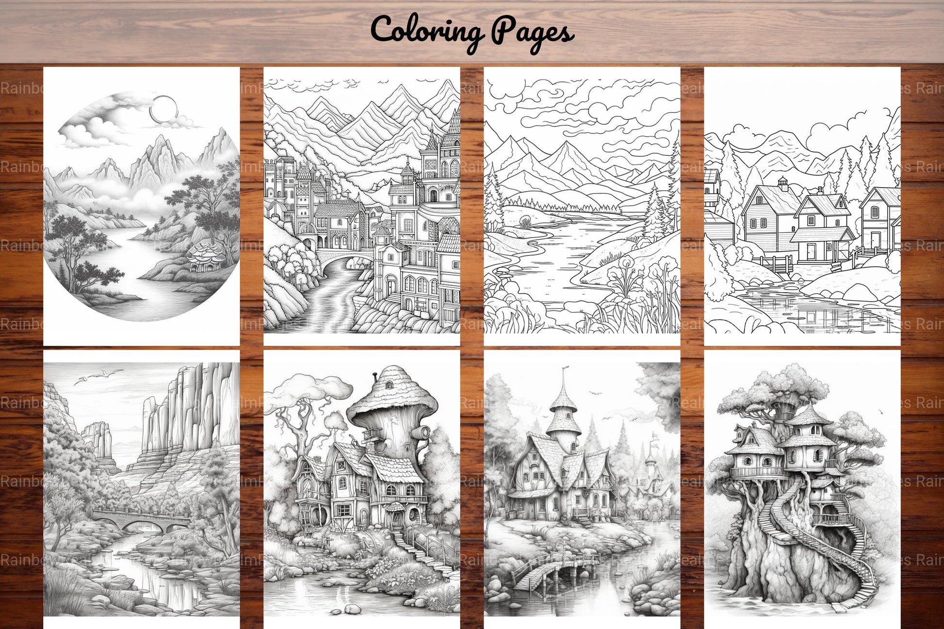 Boho Landscape Coloring Book - CraftNest - Digital Crafting and Art