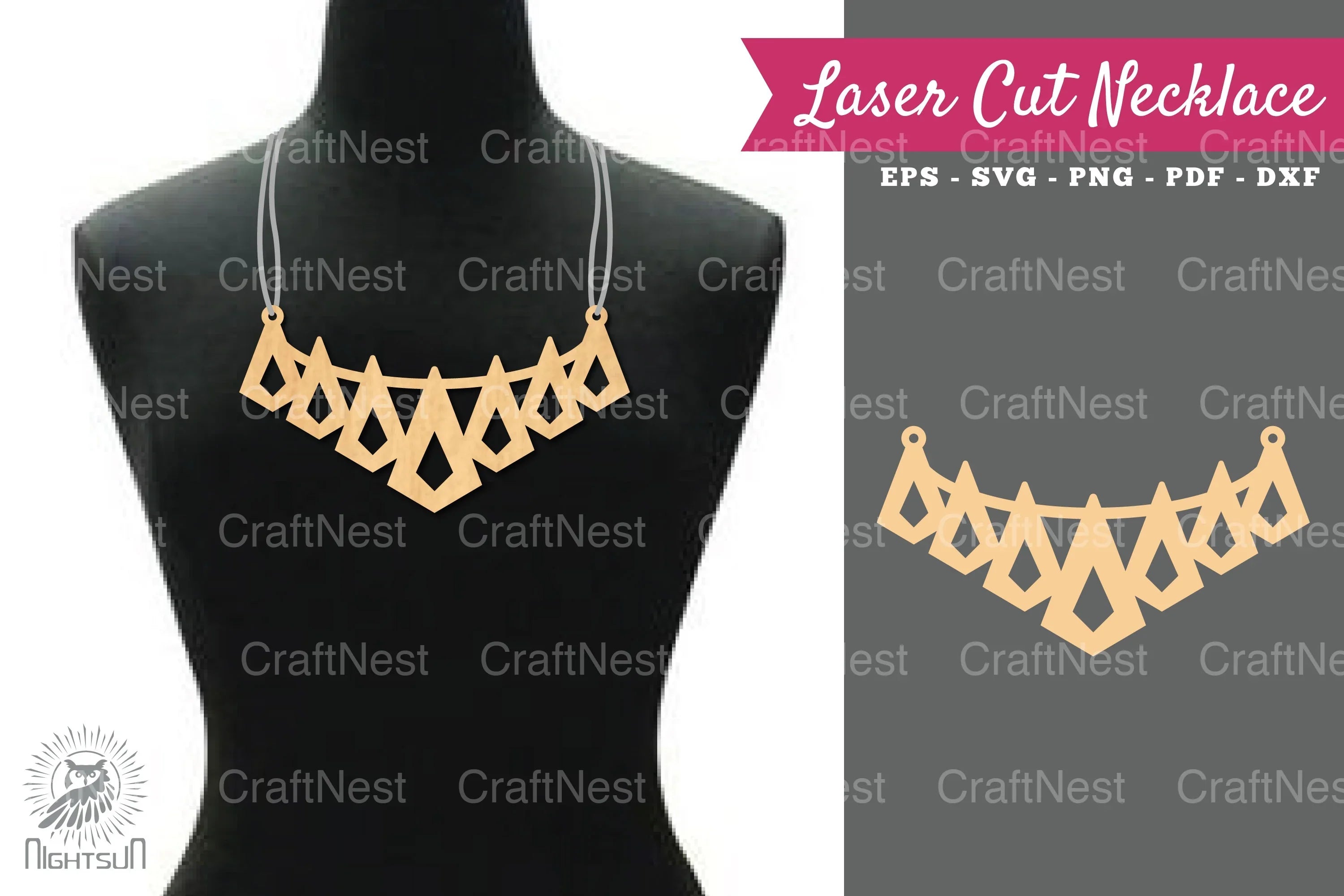 Laser Cut Necklace Design SVG Bundle - CraftNest - Digital Crafting and Art