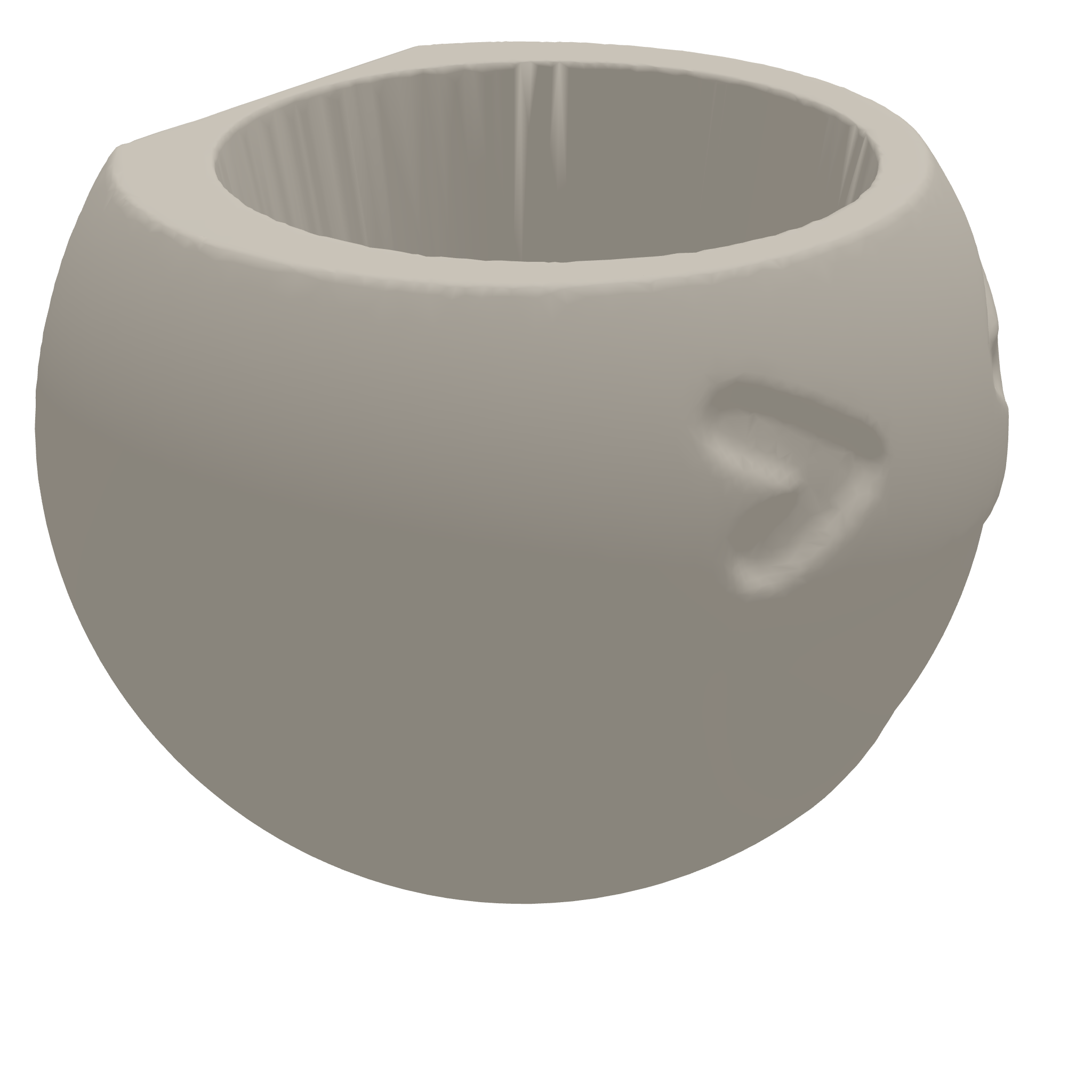 Laughing Emoji Planter Wall With Hole 3D Print STL File