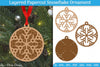 Layered Papercut Christmas Snowflake Ornament SVG Bundle